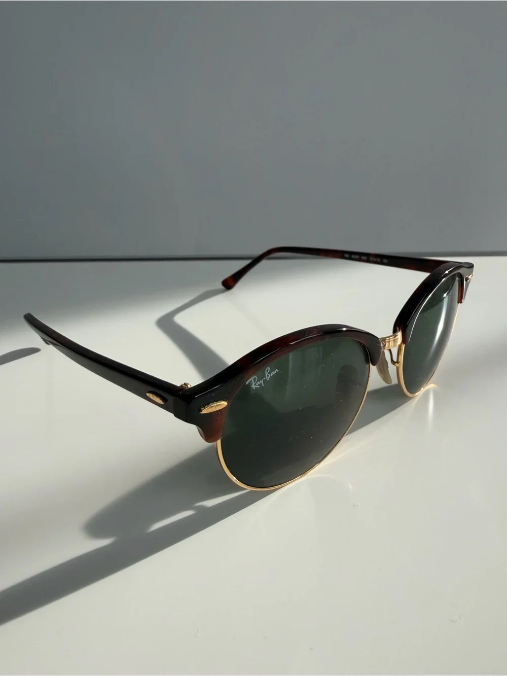 Ray Ban Clubround Sunglasses Havana Frame Green Lenses